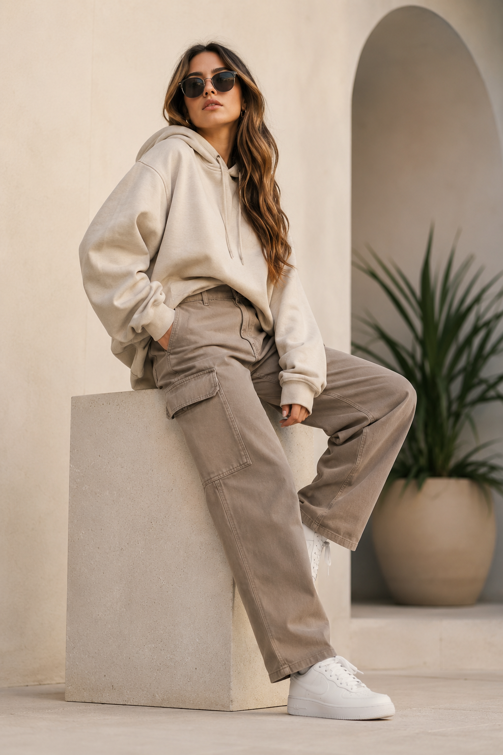 Modern streetwear fashion model